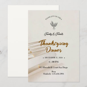 Minimalist Thanksgiving Invitation