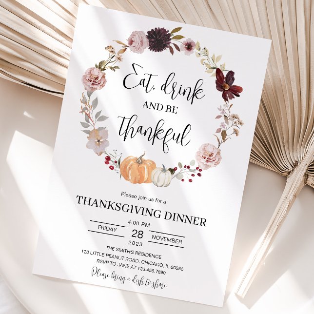  Minimalist Thanksgiving Invitation (Creator Uploaded)
