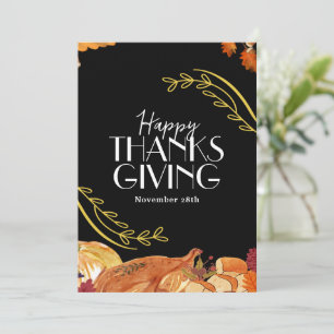 Minimalist Thanksgiving Invitation, Holiday Dinner Invitation