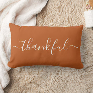 Minimalist Thanksgiving Lumbar Pillow – Thankful