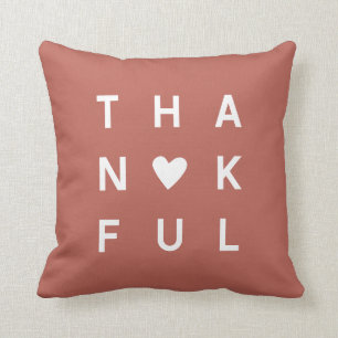 Minimalist Thanksgiving Thankful Home Decor Copper Cushion