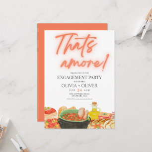 Minimalist that’s amore engagement invitation
