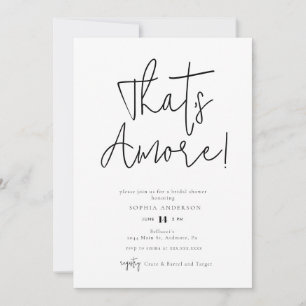 Minimalist That's Amore! Bridal Shower  Invitation