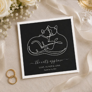 Minimalist The Cats Approve Custom Pet Wedding Napkin