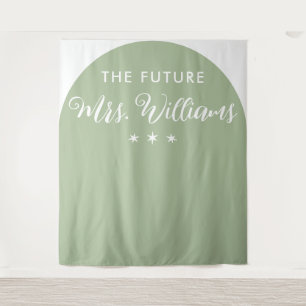 minimalist The Future Mrs Bridal Shower Arch Tapestry