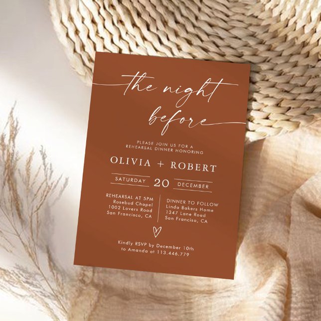 Minimalist The Night Before Invitation (Creator Uploaded)