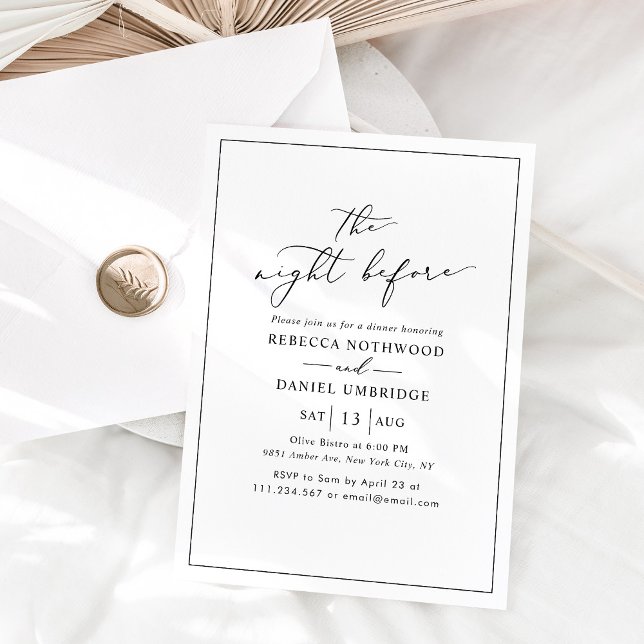Minimalist The Night Before Rehearsal Dinner  Invitation (Creator Uploaded)