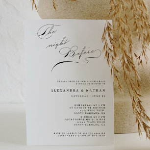 Minimalist The Night Before Rehearsal Dinner Invitation