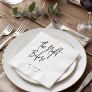 Minimalist the Night Before Rehearsal Dinner Napkin