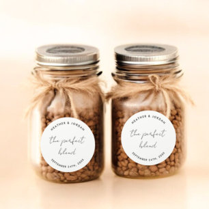 Minimalist The Perfect Blend Wedding Favour Classic Round Sticker