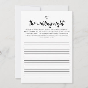 Minimalist The Wedding Night Bridal Shower Game Invitation