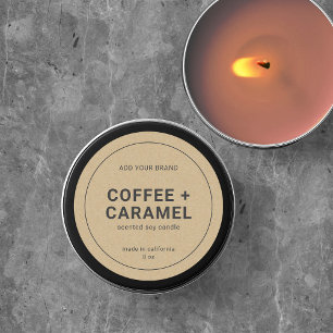 Minimalist Thin Grey Border Kraft Product Label