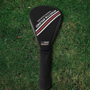 Minimalist Thin Red Line Firefighter Custom Golf Head Cover