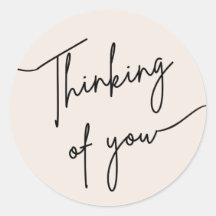Minimalist “Thinking of You” Calligraphy Sticker