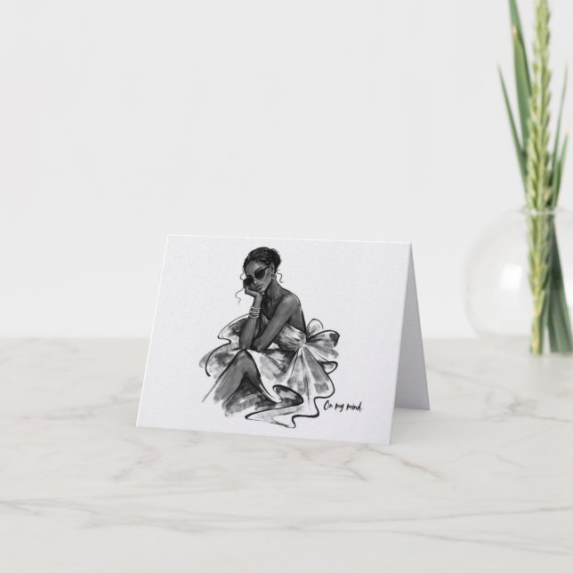 Minimalist Thinking of You Card | On My Mind Madam (Front)