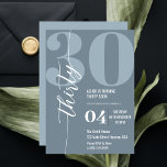 Minimalist Thirty 30th Birthday Party Invitation<br><div class="desc">Turning 30 has never looked so good 🎉 Get the party started right with our Modern Elegant Calligraphy Dusty Blue 30th Birthday Invitation. No basic invites here, only chic sophistication! #Turning30 #BirthdayCelebration Turning thirty deserves a celebration that is nothing less than grand. Announce your milestone birthday party with our Modern...</div>