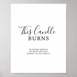 Minimalist This Candle Burns Wedding Memorial Sign