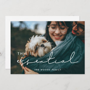 Minimalist This is essential 2024 Photo Holiday Card