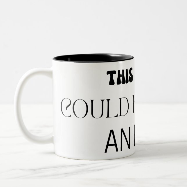 Minimalist This Meeting Could Have Been An Email Two-Tone Coffee Mug (Left)