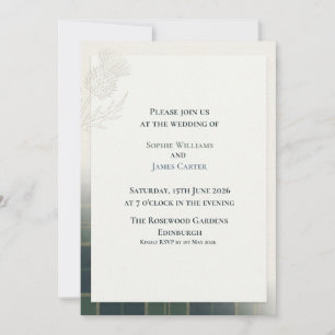 Minimalist Thistle Sprig Wedding Invitation Mode