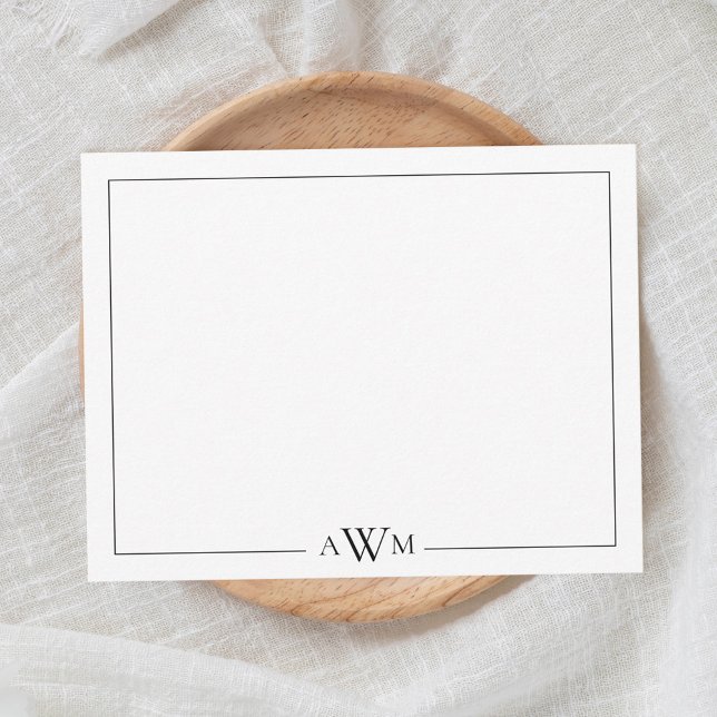 Minimalist Three Letter Monogram Border Card (Creator Uploaded)