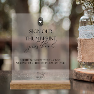 Minimalist Thumbprint Wedding Guest Book Acrylic Sign