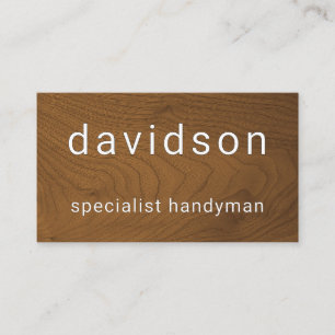Minimalist Timber Wood Interior Design Business Card