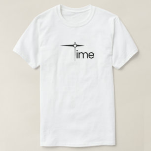 Minimalist Time Clock Hands Typography T-Shirt