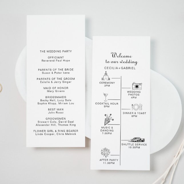 Minimalist Timeline Wedding Program Programme (Creator Uploaded)