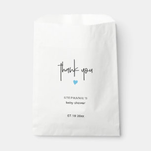Minimalist Tiny Blue Heart Baby Boy Shower Gift Favour Bags