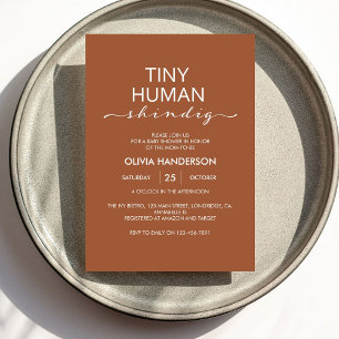 Minimalist Tiny Human Shindig Baby Shower Invitation