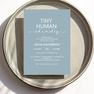 Minimalist Tiny Human Shindig Baby Shower Invitation
