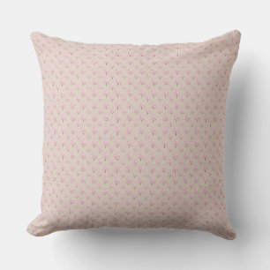 Minimalist Tiny Pink Floral Pattern Throw Pillow