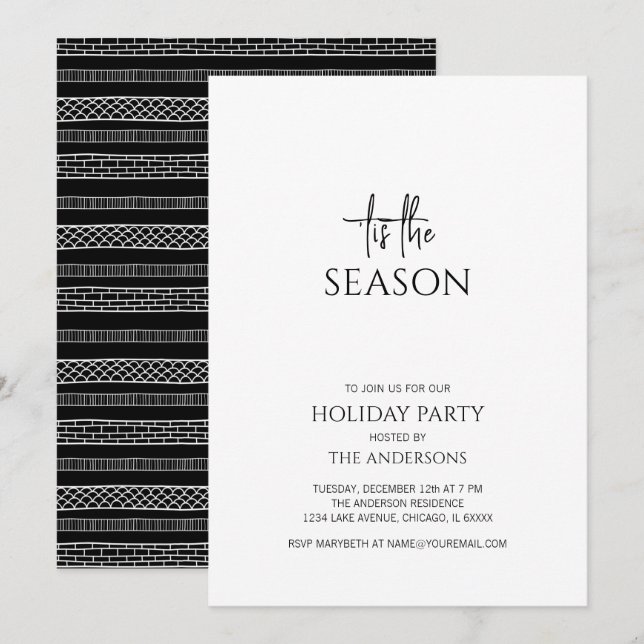 Minimalist Tis The Season Holiday Party Christmas Invitation (Front/Back)
