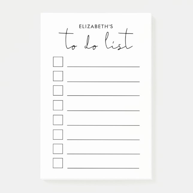 Minimalist to do list post-it notes (Front)