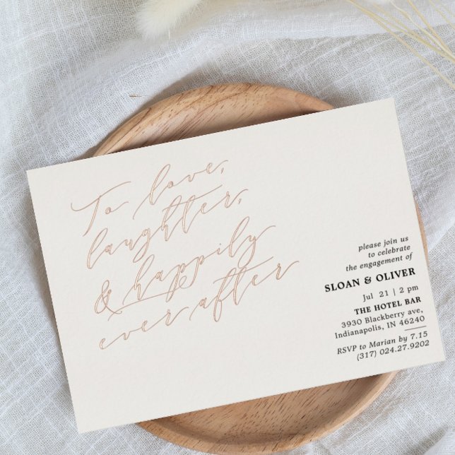 Minimalist To Love Laughter Quote Engagement Party (Creator Uploaded)