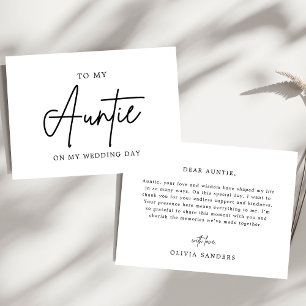 Minimalist To My Auntie On My Wedding Day Thank You Card