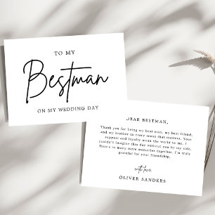 Minimalist To My Bestman On My Wedding Day Thank You Card