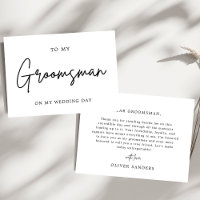 Minimalist To My Groomsman On My Wedding Day