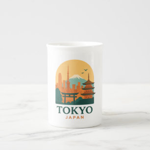 Minimalist Tokyo Japan Travel   Modern  Bone China Mug