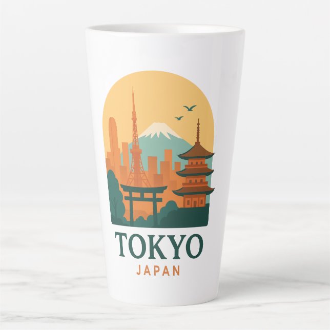 Minimalist Tokyo Japan Travel | Modern  Latte Mug (Front)