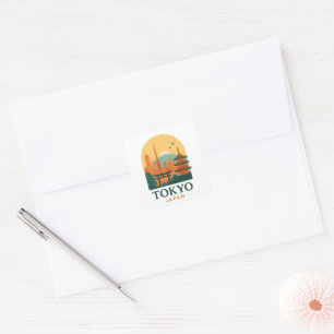 Minimalist Tokyo Japan Travel Souvenir Magnet Square Sticker