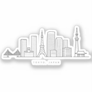 Minimalist Tokyo Skyline Illustration