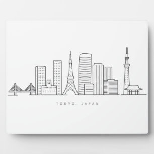 Minimalist Tokyo Skyline Illustration Plaque