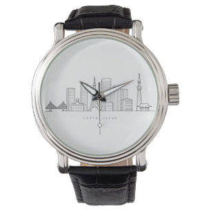 Minimalist Tokyo Skyline Illustration Watch