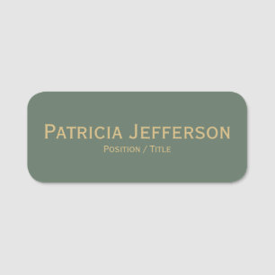 Minimalist Tomato Red & Gold: Elegant Fashionable Name Tag
