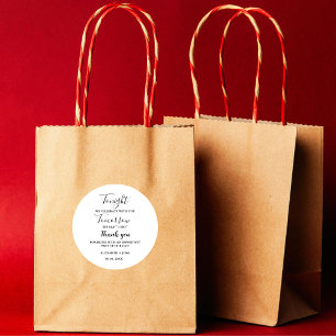 Minimalist Tonight we celebrate wedding rehearsal Classic Round Sticker