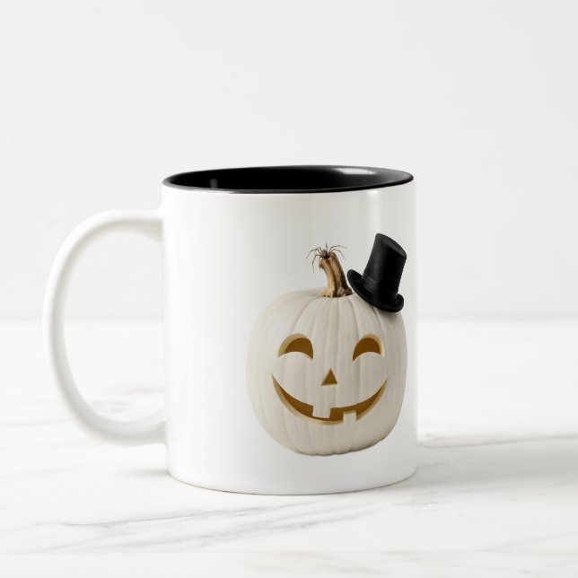 Minimalist Top Hat Pumpkin Mug (Left)