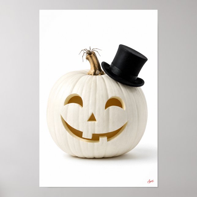 Minimalist Top Hat Pumpkin Poster (Front)