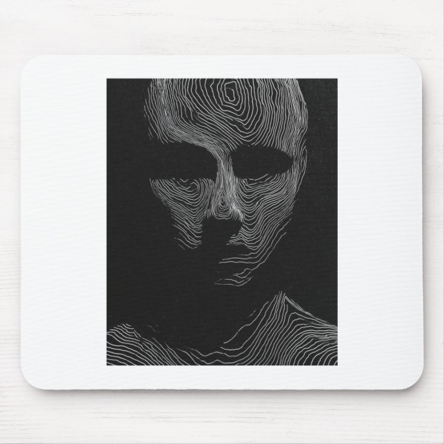 Minimalist Topographic Linework Oversized  Mouse Mat (Front)